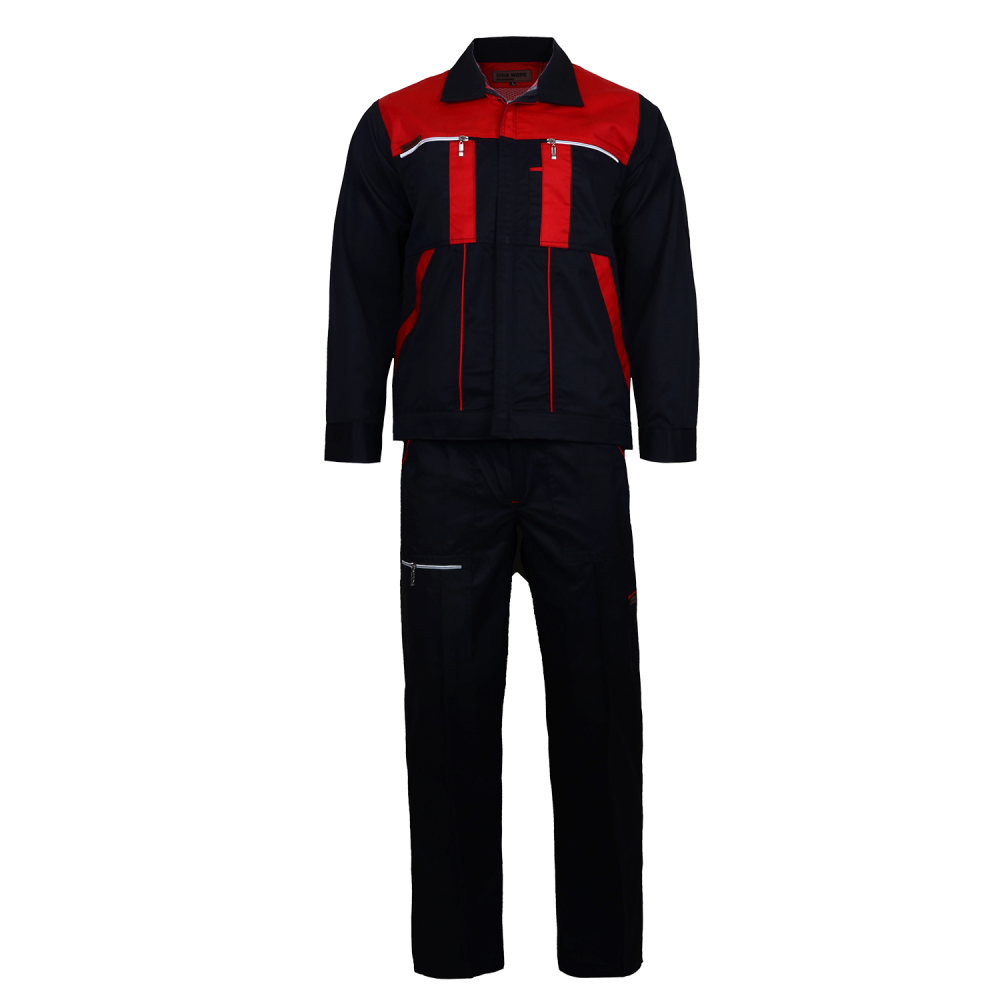 لباس کار سیناورک (مشکی_قرمز)